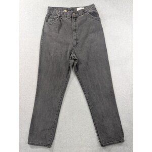 Vintage Silver Unicorn Jeasn Womens SZ 16 Black High Rise Mom Made In USA Y2K